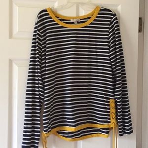 Navy Striped Top